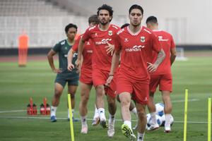 Latihan resmi Timnas Indonesia jelang lawan Mozambik