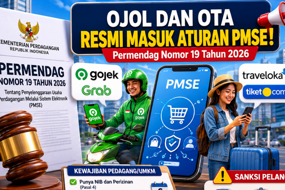 Ojol & OTA Resmi Masuk Regulasi E-Commerce — Transparansi Biaya Jadi Kewajiban