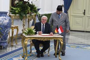 Presiden Prabowo menerima kunjungan Frank-Walter Steinmeier