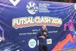 Head of Business Editorial Office Katadata Hatim Varaby saat membuka Futsal Clash 2026 di SMA 6 Jakarta Selatan.