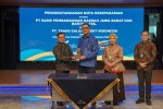 MoU bank bjb dengan PT Trans Galaxy Orbit Indonesia (Whuush Ojol), Kamar Dagang dan Industri (KADIN) Provinsi Jawa Barat, serta PT Migas Utama Jabar (