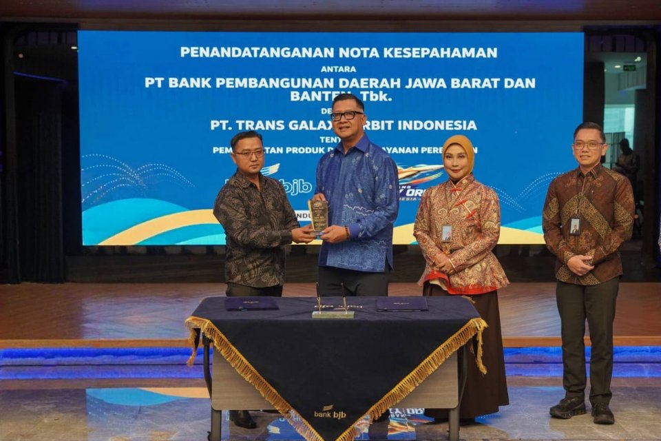 MoU bank bjb dengan PT Trans Galaxy Orbit Indonesia (Whuush Ojol), Kamar Dagang dan Industri (KADIN) Provinsi Jawa Barat, serta PT Migas Utama Jabar (MUJ).