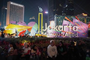 Kemeriahan Malam Puncak HUT Ke-499 Kota Jakarta (Foto: Katadata/Fauza Syahputra)
