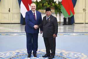 Presiden Prabowo menerima kunjungan Presiden Belarus