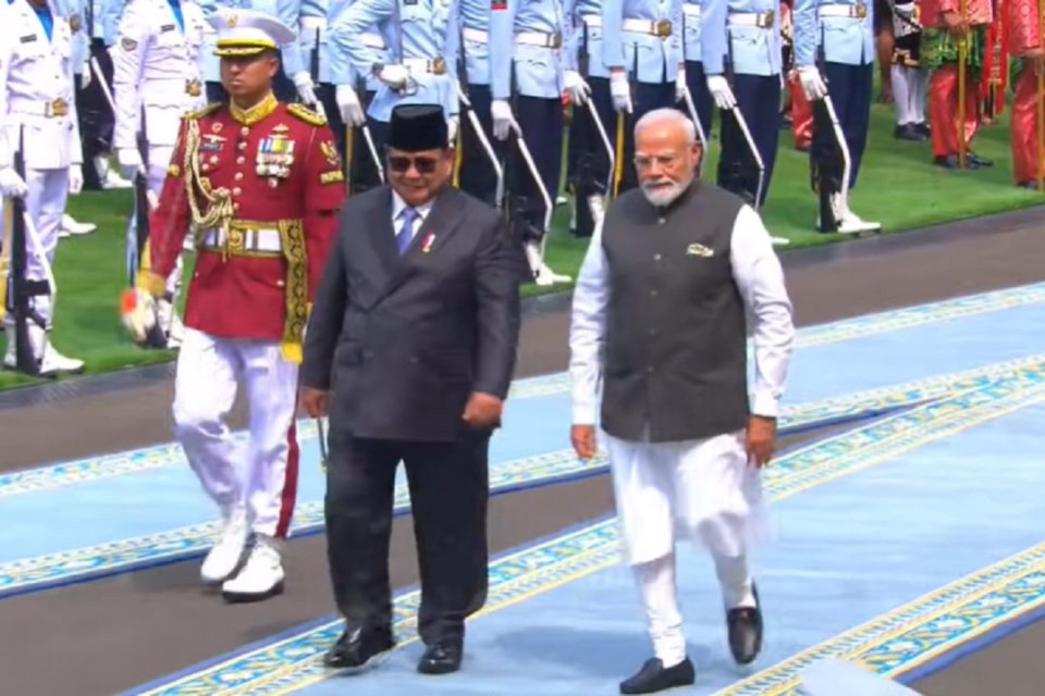 Preisden Prabowo Subianto menerima kedatangan Perdana Menteri India Narendra Modi di Istana Kepresidenan, Jakarta, Selasa (7/7). Foto: Youtube/Sekretariat Presiden