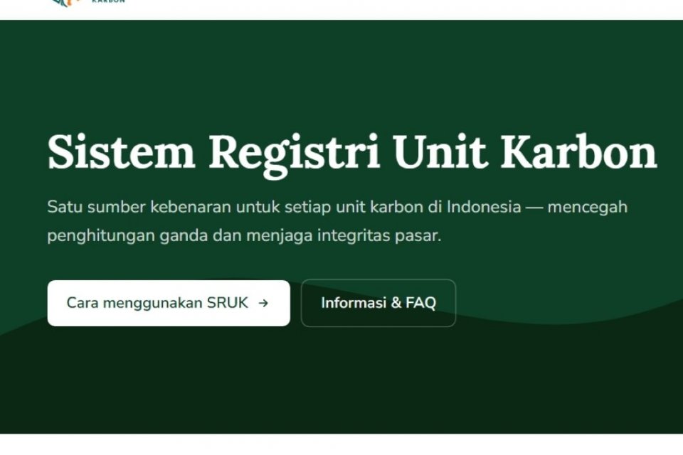 Pemerintah resmi meluncurkan Sistem Registri Unit Karbon (SRUK) pada Kamis (9/7).