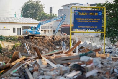 Pembebasan Lahan Normalisasi Kali Ciliwung Ditargetkan Rampung Akhir 2026 (Foto: Katadata/Fauza Syahputra)