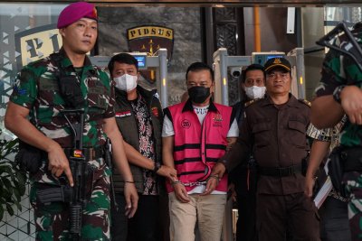 Kejaksaan Agung Tahan Tersangka TPPU Don Ritto (Foto: Katadata/Fauza Syahputra)