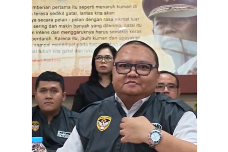 Kepala Bagian Operasi Kortastipidkor Kepolisian Ahmad Yusuf Afandi saat konferensi pers di Jakarta, Senin (20/7). Foto: Andi M Arief/Katadata\