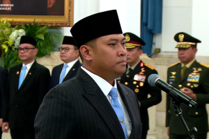 Sudaryono saat dilantik sebagai Kepala Badan Gizi Nasional di Istana Kepresidenan, Jakarta, Rabu (22/7).