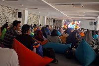 Suasana saat pemutaran film di Jakarta Youth Film Festival, Sabtu (4/7)