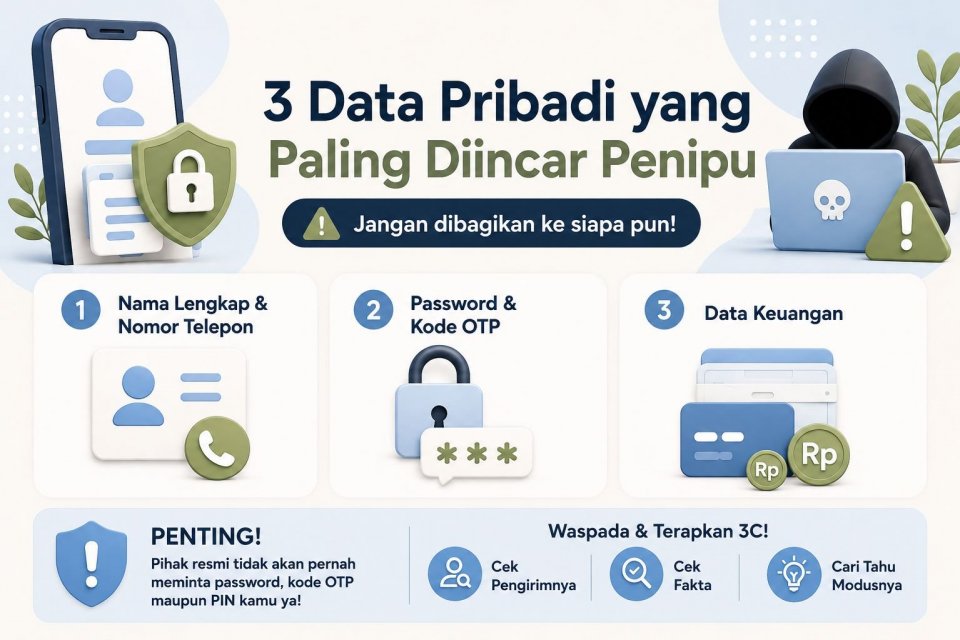 Ilustrasi imbauan jaga data.