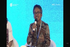 Ketua RT 8/RW 4, Kelurahan Malaka Jaya, Kecamatan Duren Sawit, Jakarta Timur Taufiq Supriadi saat berbicara dalam acara Indonesia Net Zero Summit 2026