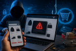 Ilustrasi hacker buat platform belanja online palsu