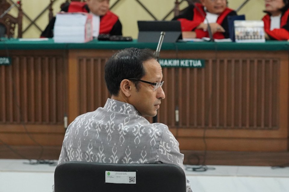 Mantan Menteri Pendidikan, Kebudayaan, Riset, dan Teknologi Nadiem Anwar Makarim menjalani sidang banding kasus pengadaan laptop Chromebook di Pengadilan Tinggi DKI Jakarta, Rabu (5/8/2026). 