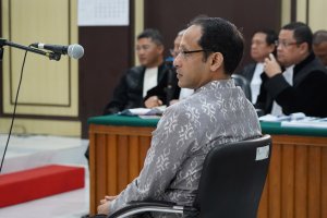 Sidang Banding Perdana Nadiem Makarim (Foto: Katadata/Fauza Syahputra)