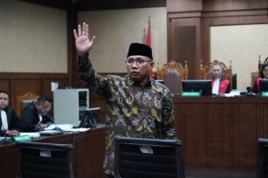 Sidang dakwaan kasus dugaan korupsi kuota haji (Foto: Katadata/Fauza Syahputra)