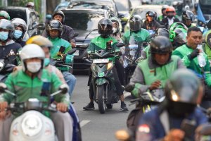 Berstatus UMKM, Ojol Dapatkan Insentif Perpajakan dan Bisa Ajukan KUR (Foto: Katadata/Fauza Syahputra)