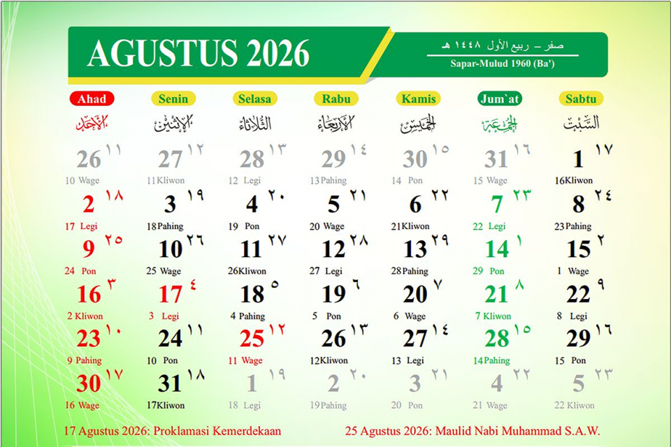 kalender jawa 13 agustus 2026