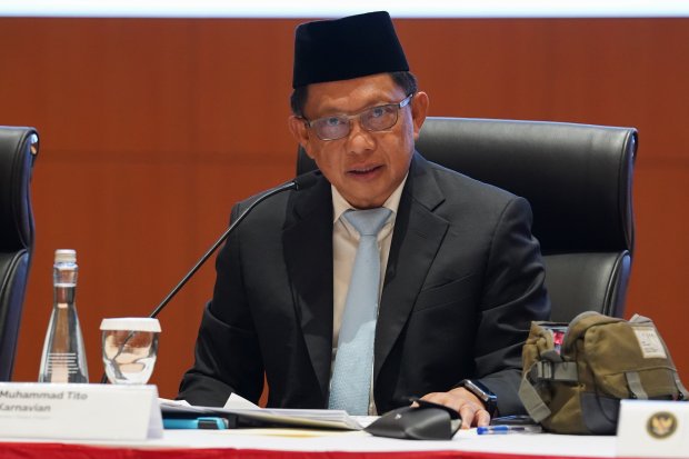 Konferensi Pers Nota Keuangan dan RAPBN 2027 (Foto: Katadata/Fauza Syahputra)