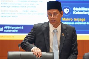 Konferensi Pers Nota Keuangan dan RAPBN 2027 (Foto: Katadata/Fauza Syahputra)