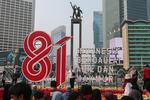 Dekorasi Hari Kemerdekaan di kawasan Bundaran HI