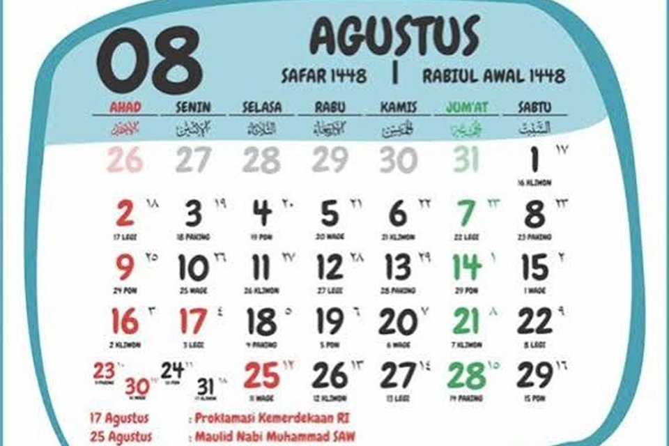 Kalender Jawa 19 Agustus 2026