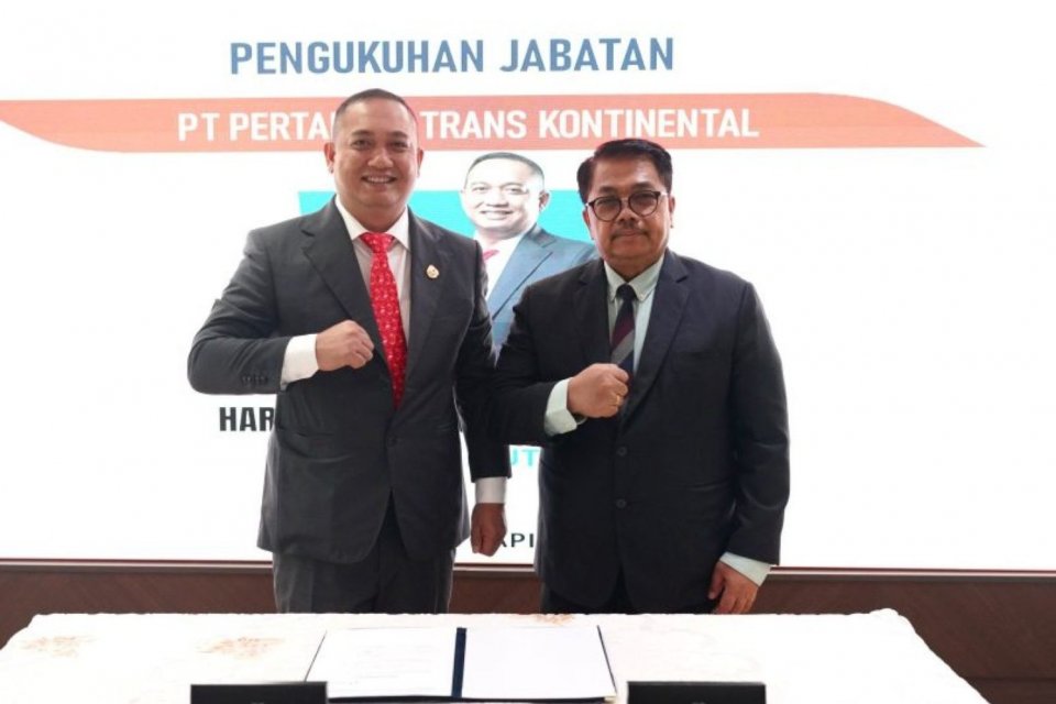 Pemegang Saham PT Pertamina Trans Kontinental (PTK) resmi mengukuhkan Harris Abdi Sembiring Meliala sebagai Direktur Utama PTK, pada Kamis (20/8) di Kantor Pusat PTK, Jakarta. 