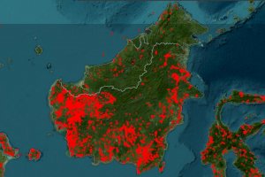 Peta akumulasi titik panas 24 jam di Kalimantan, Sabtu (22/8)