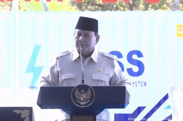 Presiden Prabowo saat peresmian pembangunan PLTS 100 GWp