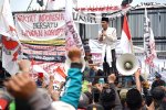 Aliansi Pati Demo di DPR, Tuntut Sahkan RUU Perampasan Aset dan Hukum Mati Koruptor (Foto: Katadata/Fauza Syahputra)