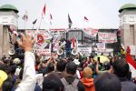 Aliansi Pati Demo di DPR, Tuntut Sahkan RUU Perampasan Aset dan Hukum Mati Koruptor (Foto: Katadata/Fauza Syahputra)