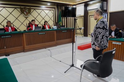 Hakim Banding Pengadilan Jakarta Vonis Ibam 5 Tahun Penjara Soal Kasus Chromebook (Foto: Katadata/Fauza Syahputra)