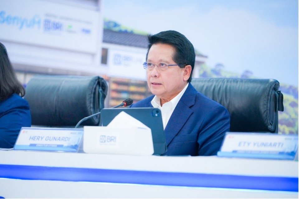 BRI Direktur Utama BRI Hery Gunardi dalam Press Conference Kinerja Keuangan BRI Triwulan II 2026 di Kantor Pusat BRI, Jakarta, Senin (31/8). 