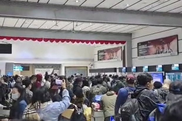Suasana Bandara Soekarno-Hatta pada Minggu pagi (6/9)