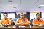 Kepala Basarnas Mohammad Syafii (tengah) diampingi Deputi Operasi dan Kesiapsiagaan Basarnas Edy Prakoso dan Direktur Kesiapsiagaan Noer (kiri-kanan)