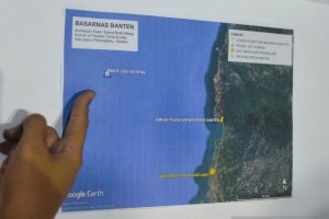 Lokasi terakhir lima jurnalis hilang di perairan sekitar Gunung Anak Krakatau.