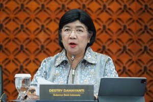 Konferensi pers hasil rapat Dewan Gubernur Bank Indonesia (Foto: Katadata/Fauza Syahputra)