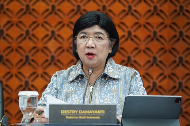 Konferensi pers hasil rapat Dewan Gubernur Bank Indonesia (Foto: Katadata/Fauza Syahputra)