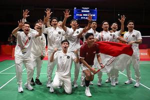 Indonesia raih emas bulu tangkis beregu putra Asian Games