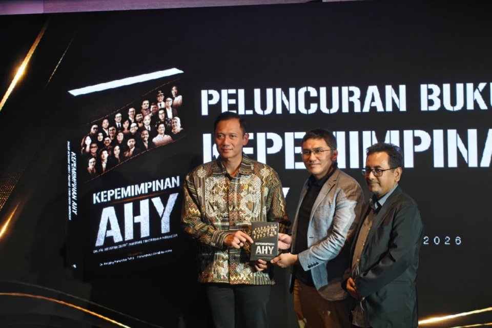 Ketua Umum Partai Demokrat Agus Harimurti Yudhoyono menghadiri penerbitan buku berjudul \"Kepemimpinan AHY\" di Jakarta, Rabu (24/9). Foto: ANdi M Arief/Katadata