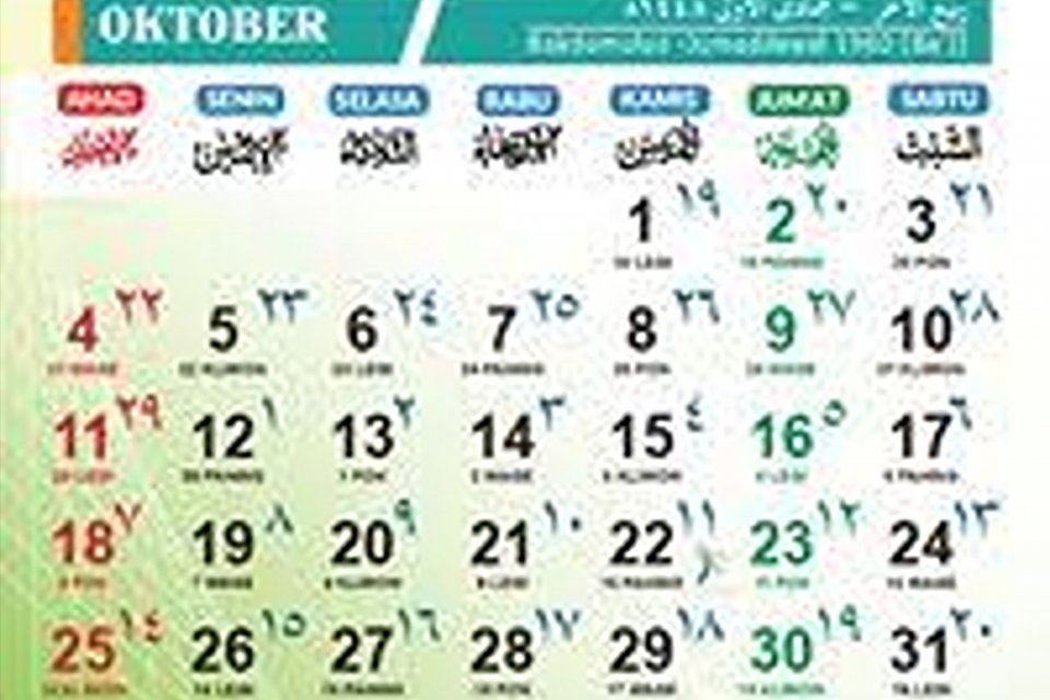 Kalender Jawa 2 Oktober 2026 lengkap bulan oktober