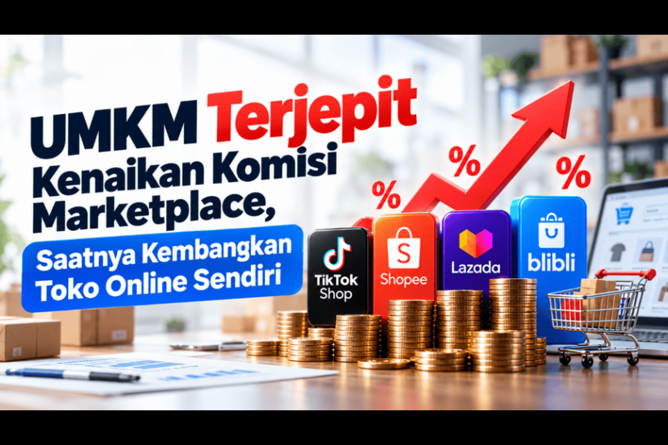 Kenaikan komisi marketplace mendorong pelaku UMKM mulai mempertimbangkan toko online sendiri sebagai kanal penjualan pelengkap.