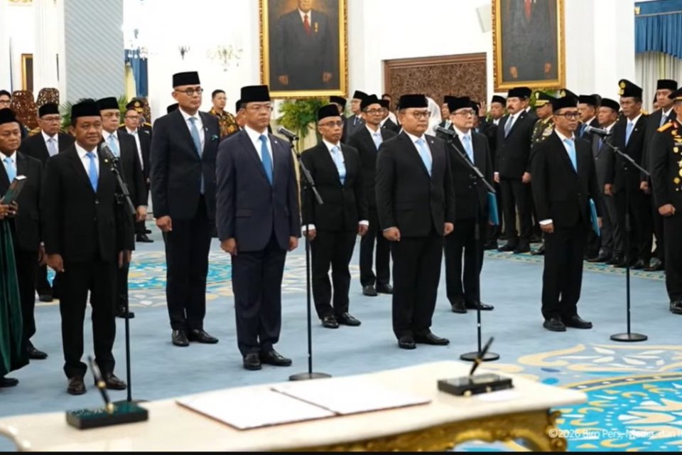 Presiden Prabowo Subianto melantik sejumlah pejabat baru pada Kamis (1/10). Foto: Youtube/Sekretariat Presiden