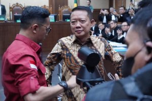 Sidang Perdana Perdana Kasus Dugaan TPPU PT ASABRI atau Asuransi Jiwasraya (Foto: Katadata/Fauza Syahputra)
