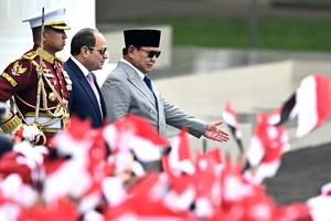 Presiden Prabowo menerima kunjungan Presiden Mesir