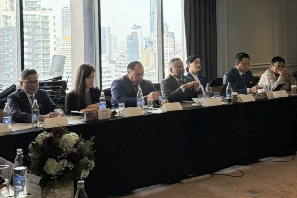 cara Danantara Indonesia bertajuk Reform, Transparency and Capital: Indonesia’s Financial Sector and the Role of Danantara sebagai rangkaian dari Dana Moneter Internasional (IMF) di Bangkok, Thailand, Selasa (13/10). 