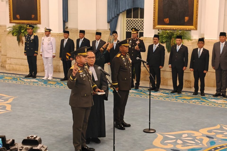 Pelantikan Jenderal TNI Maruli Simanjuntak sebagai Wakil Panglima TNI. Foto: M Fajar Riyandanu/Katadata