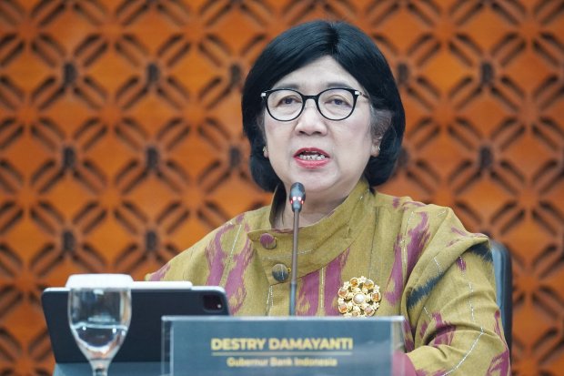 Konferensi pers hasil rapat Dewan Gubernur Bank Indonesia (RDG) bulan Oktober 2026 (Foto: Katadata/Fauza Syahputra)