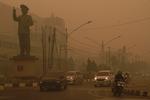 Kabut asap pekat dampak karhutla di Palangka Raya